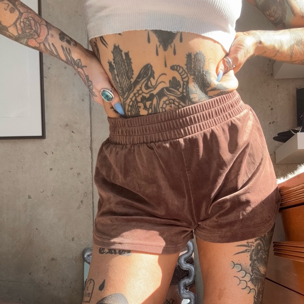 Chic High Waist Brown Women's Shorts